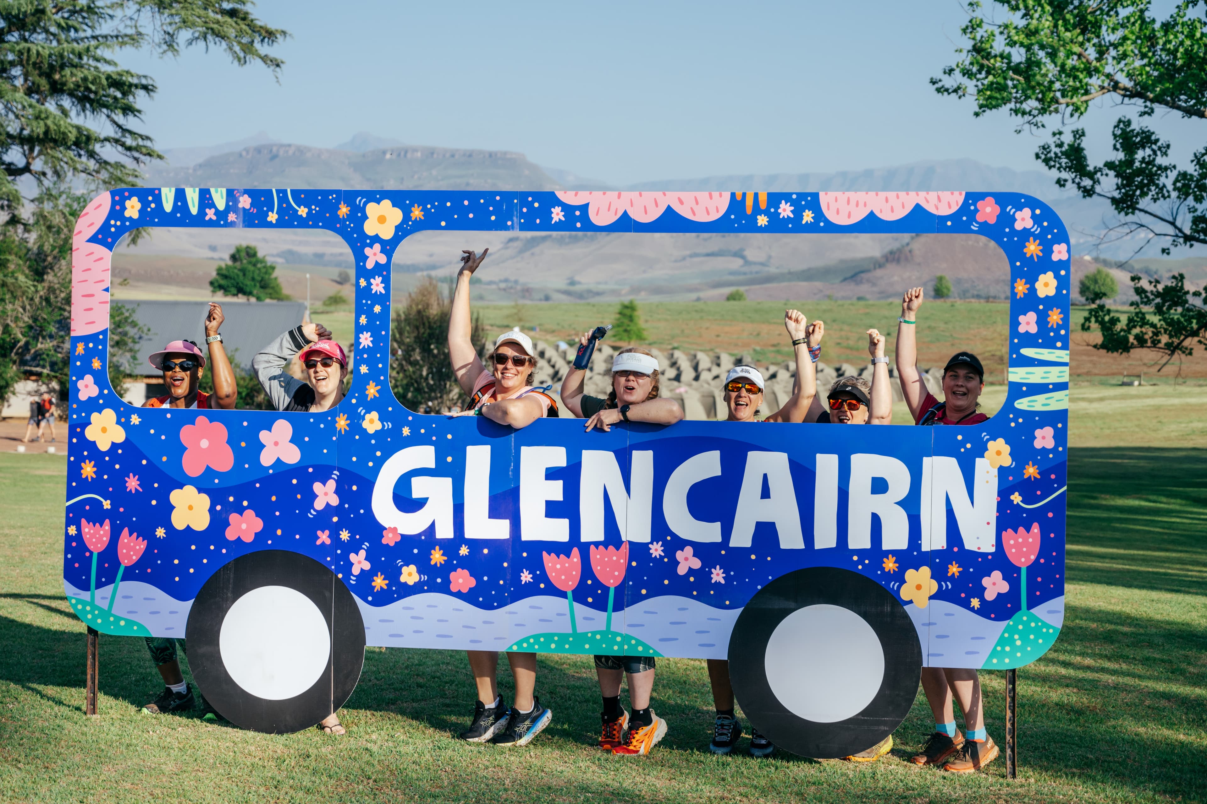 Group photo framed in Glencairn bus
