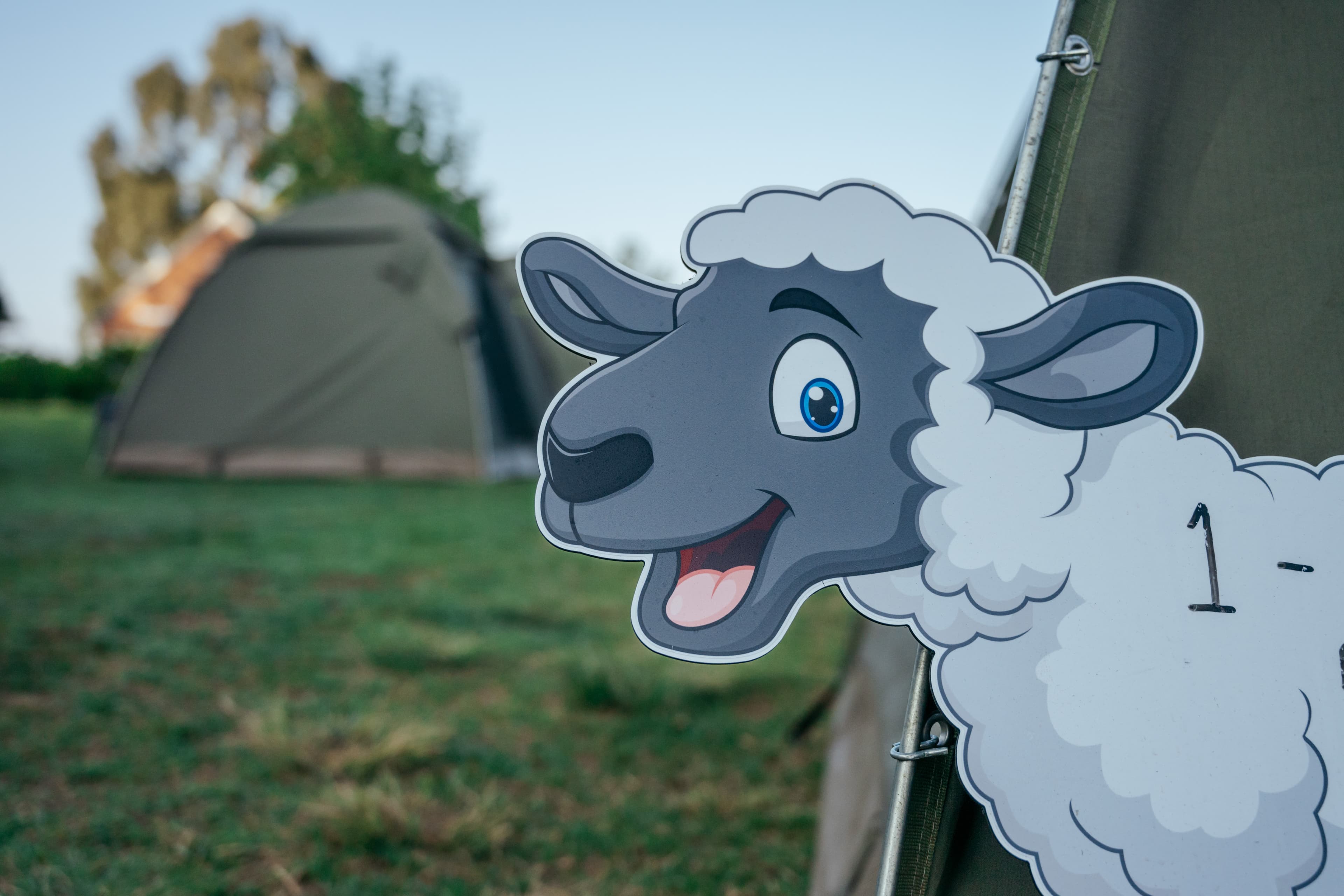 Sheep mascot tent marker